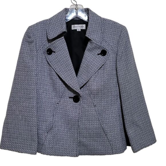 Evan-Picone Black and White  Blazer Jacket Sz 6 - Picture 1 of 7